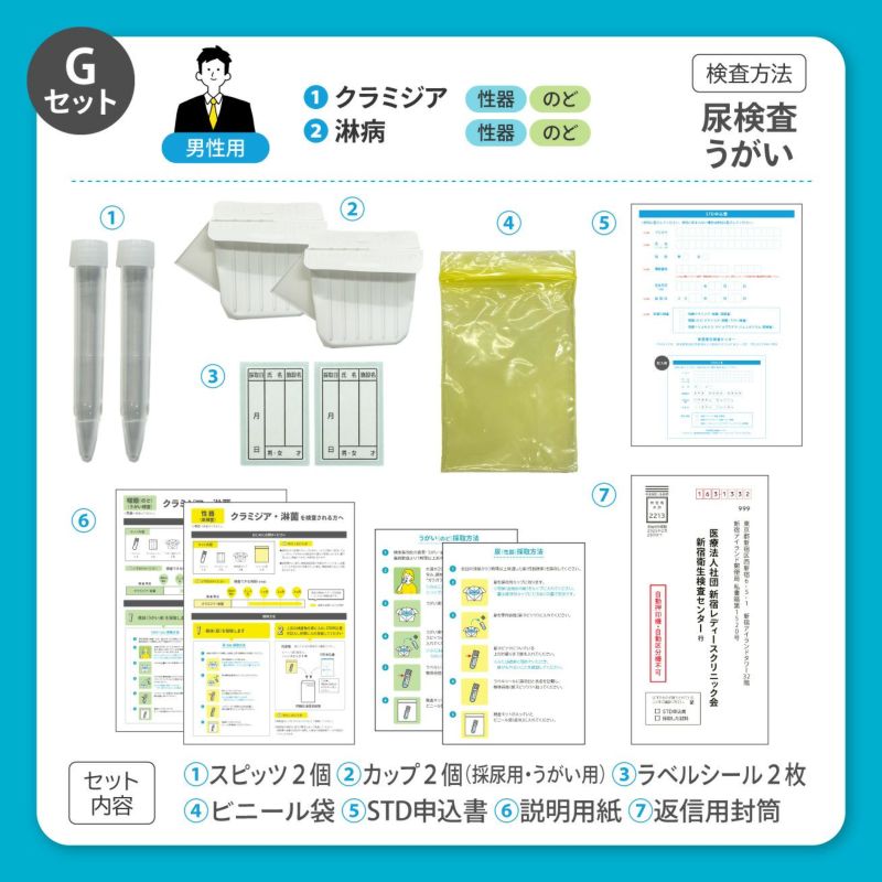 Gセット（男性用）性病検査4項目 | 新宿衛生検査センター